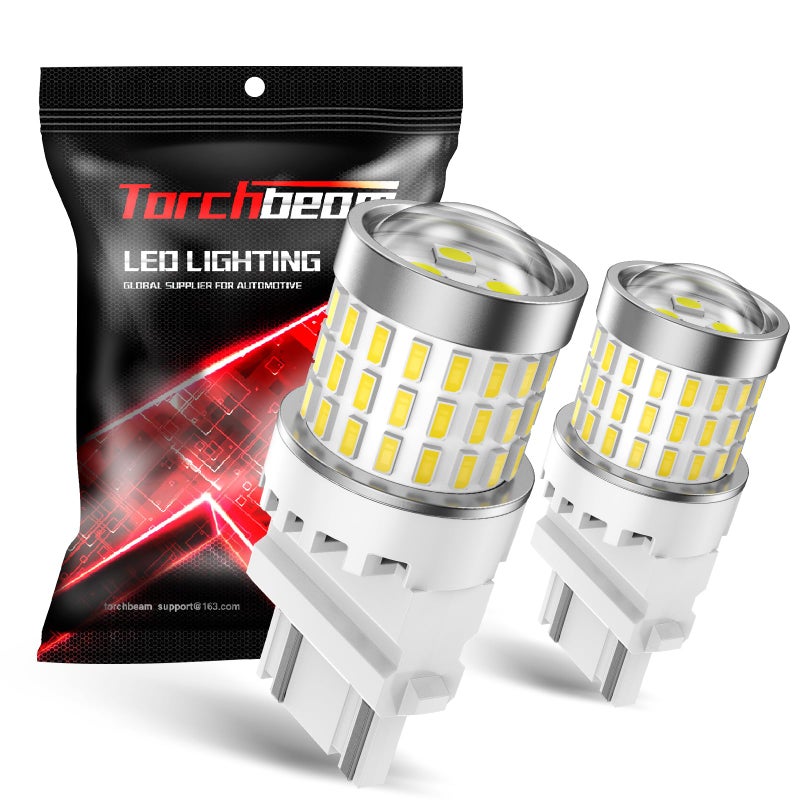 Torchbeam 912 921 LED Bulb T15 Backup Light Bulbs Extremely Bright 3030 SMD Chipsets Error-Free 906 W16W for Back up Brake Reverse Lights 6000K Xenon White (Pack of 2) - Image 1